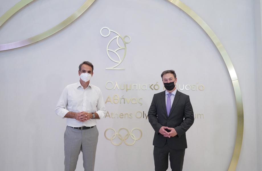 Ο Πρωθυπουργός Κυριάκος Μητσοτάκης  στο Ολυμπιακό Μουσείο Αθήνας με αφορμή την τελετή έναρξης των Ολυμπιακών Αγώνων στο Τόκιο